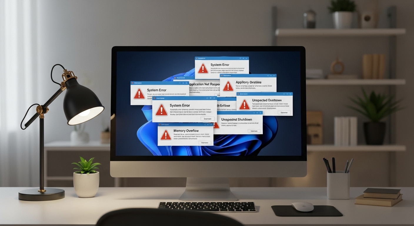 Ảnh minh họa máy tính lỗi hệ thống